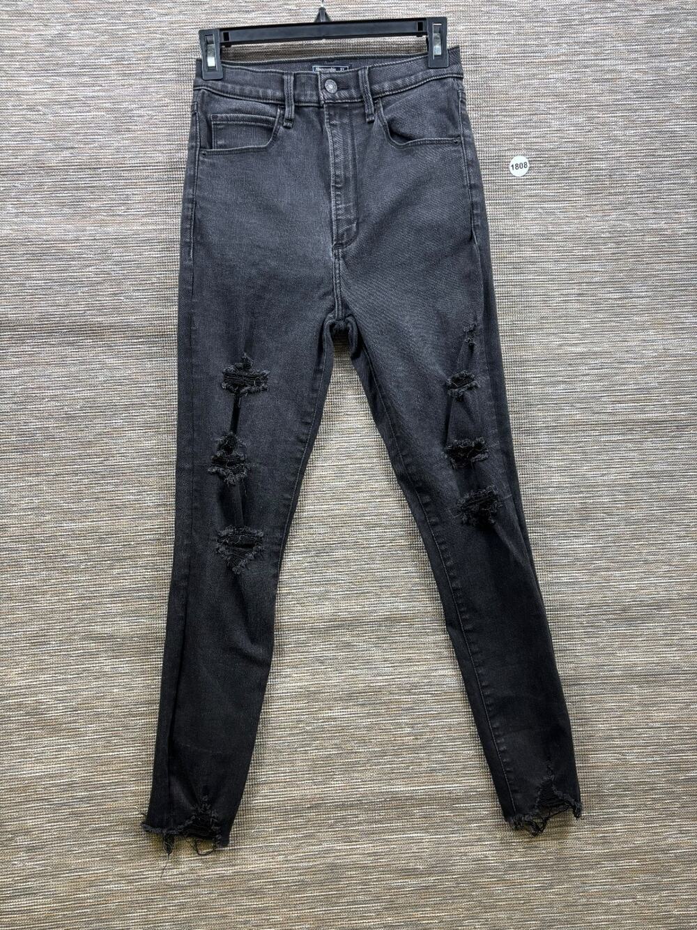 Abercrombie Fitch Ultra High Rise Super Skinny Ankle Jeans Womens 27/4 Black